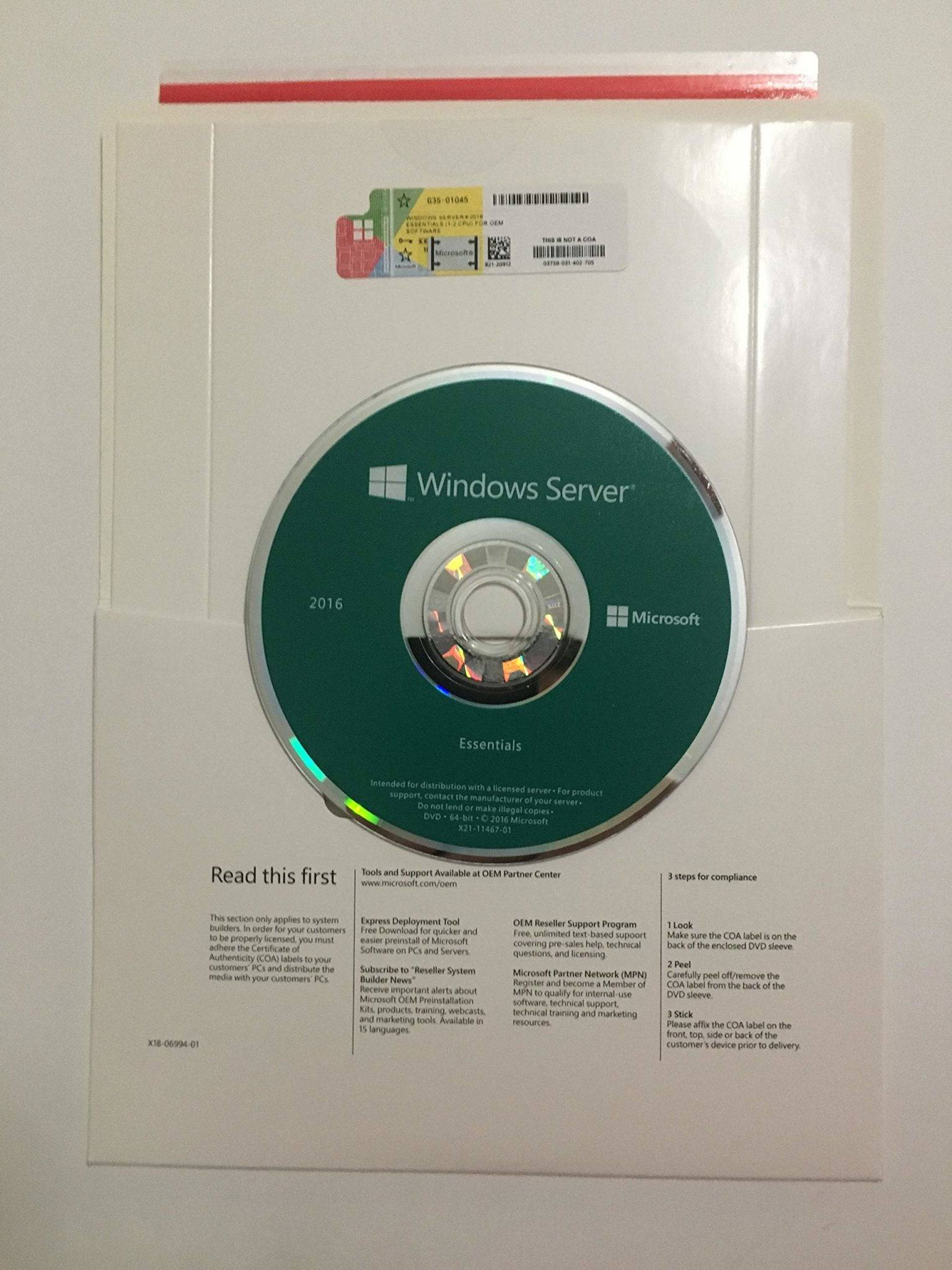 Windows Server 2019 Essentials | Licença Original com DVD